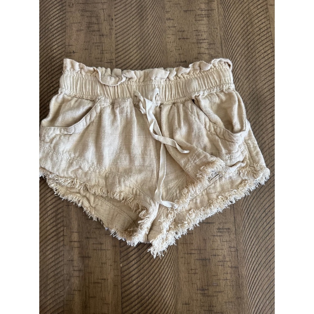 BDG Urban‎ Outfitters Linen Blend Fringe Paperbag Shorts - XS